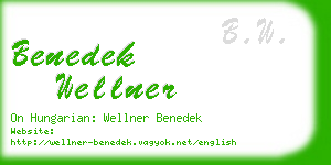 benedek wellner business card